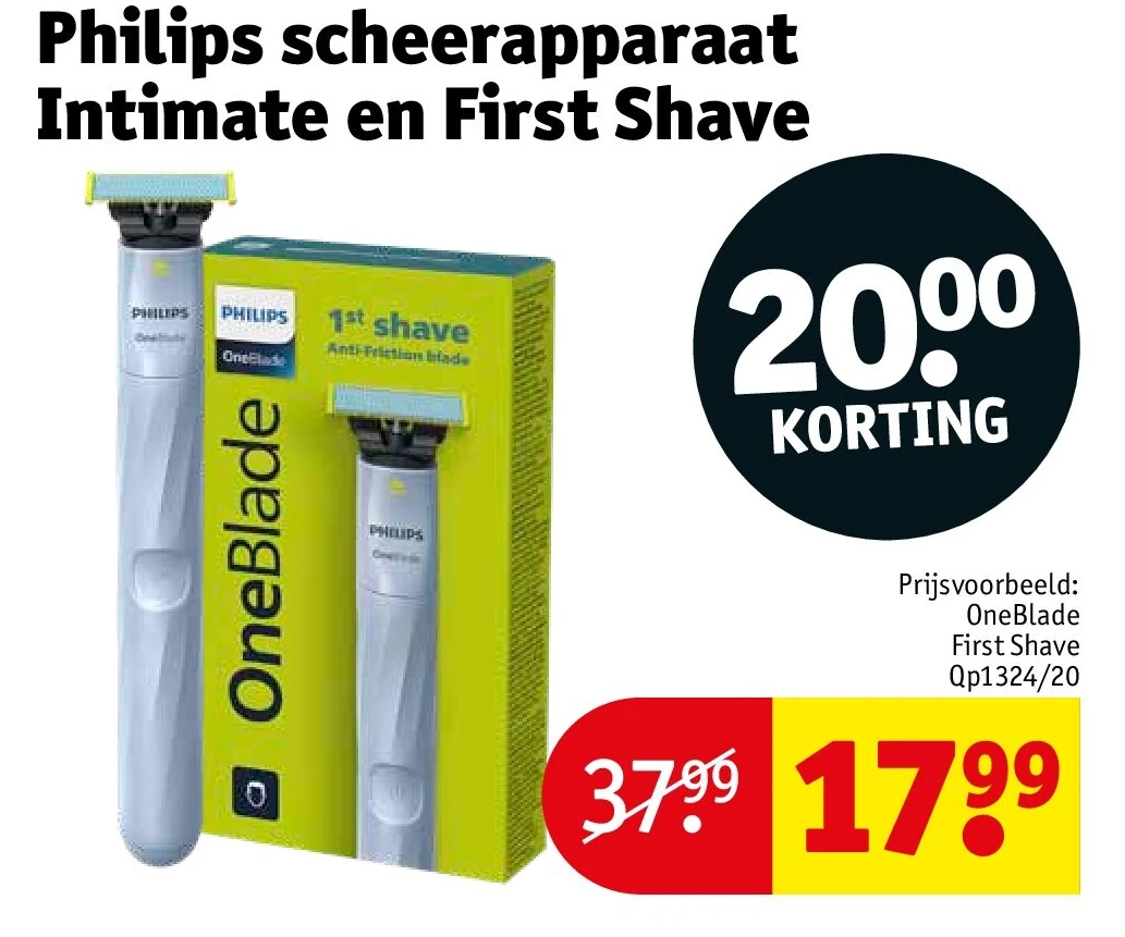 Philips scheerapparaat Intimate en First Shave