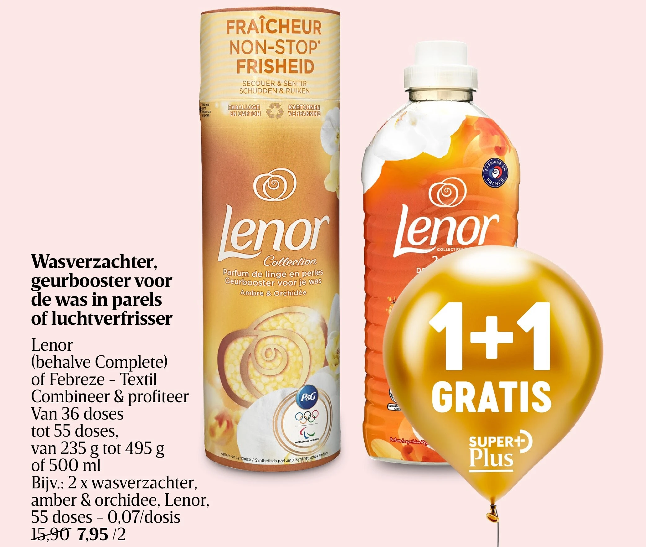 Wasverzachter, geurbooster voor de was in parels of luchtverfrisser