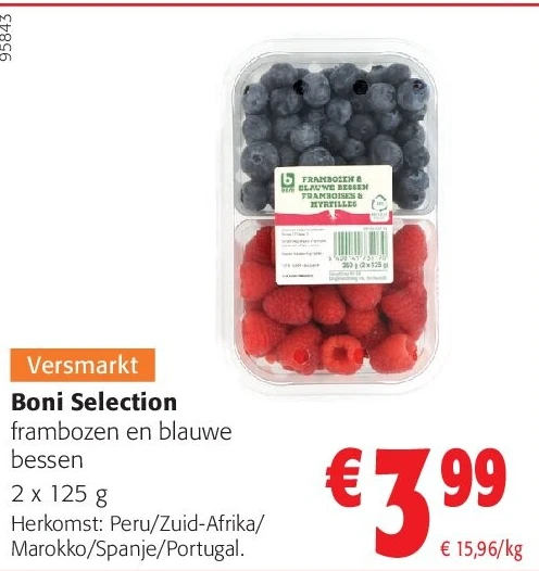 Boni Selection frambozen en blauwe bessen 2 x 125 g