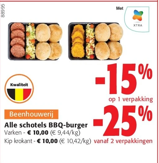 Alle schotels BBQ-burger Varken
