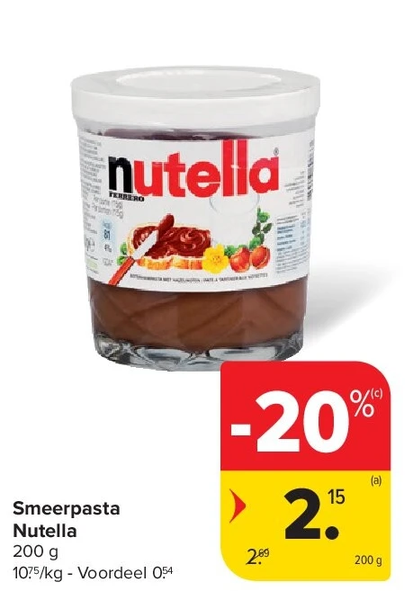 Smeerpasta Nutella