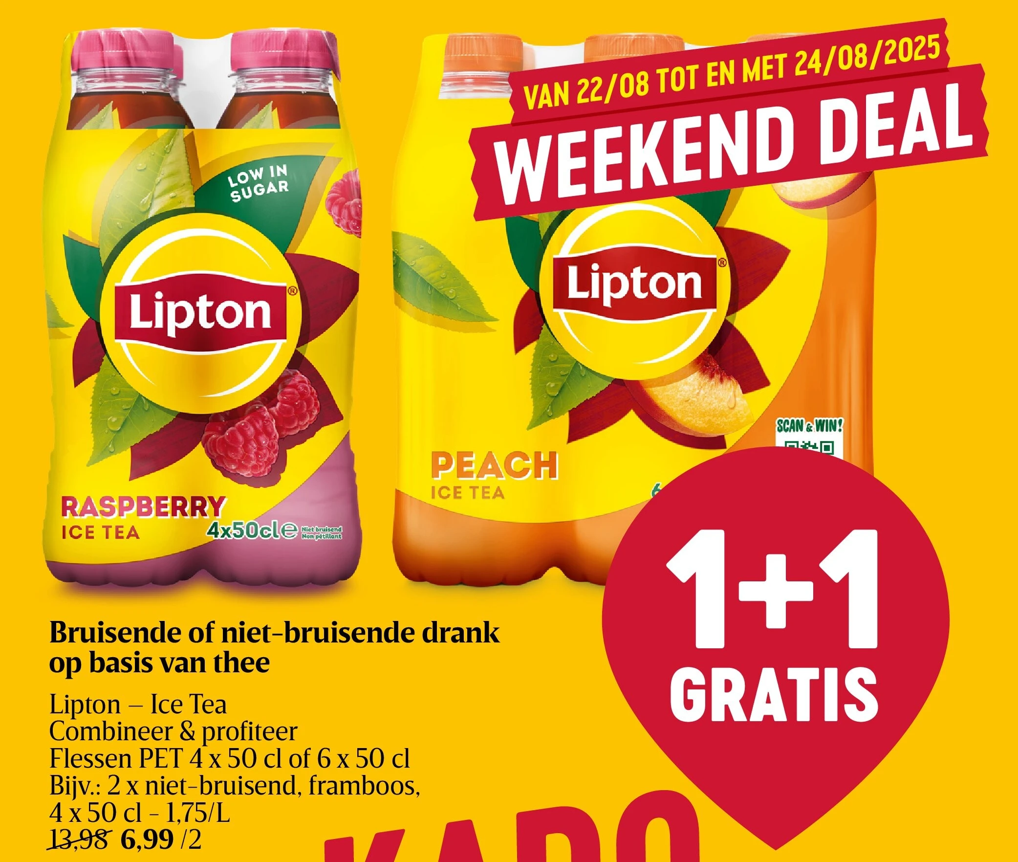 Bruisende of niet-bruisende drank op basis van thee