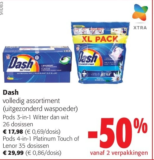 Dash Pods 3-in-1 Witter dan wit 26 dosissen