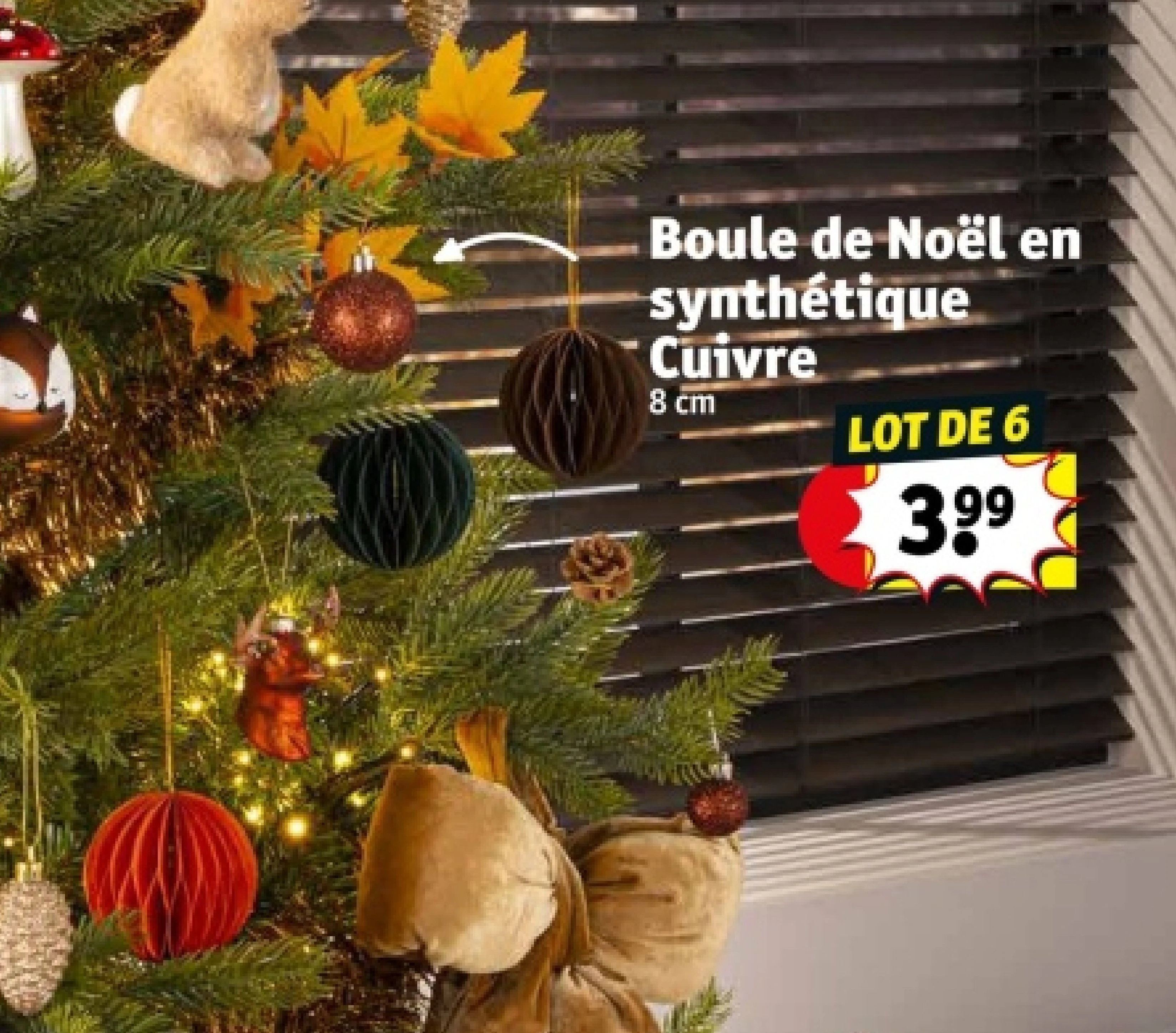 Boule de Noël en synthétique Cuivre