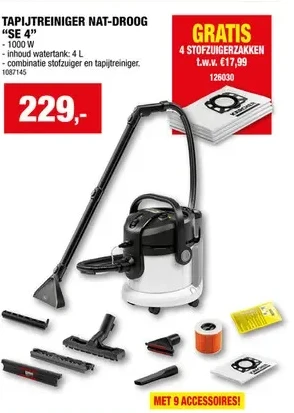 TAPIJTREINIGER NAT-DROOG "SE 4"