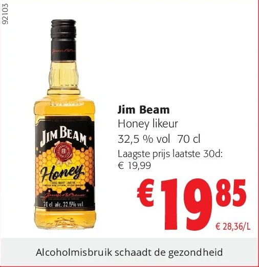 Jim Beam Honey likeur 32,5 % vol 70 cl