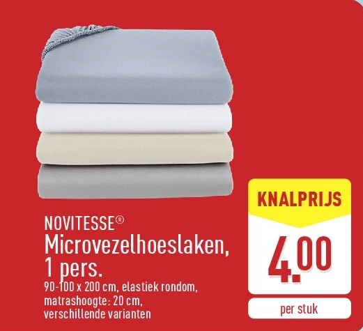 Microvezelhoeslaken, 1pers.
