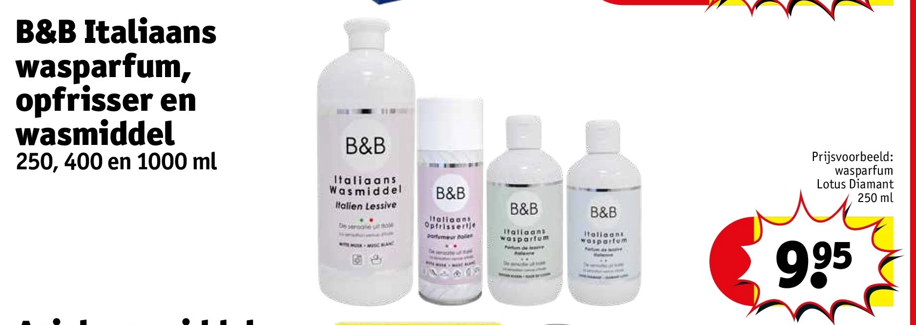 B&B Italiaans wasparfum, opfrisser en wasmiddel