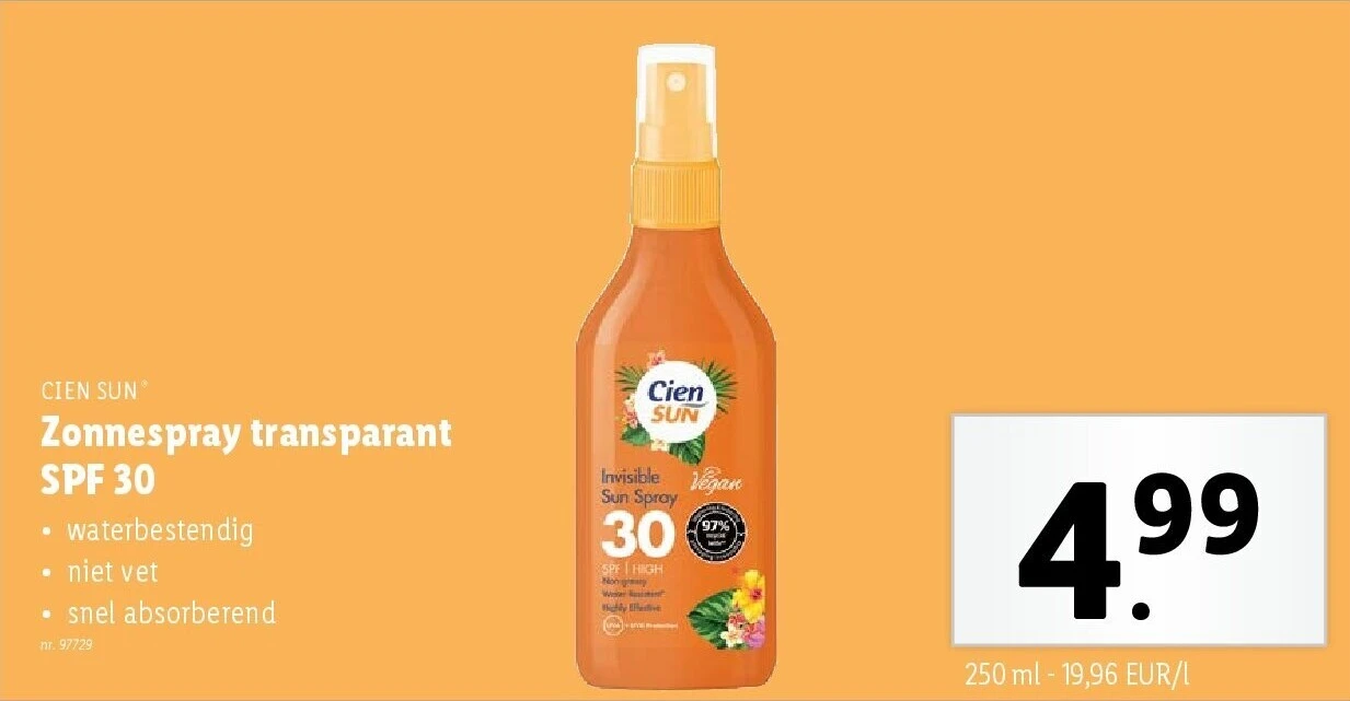 Zonnespray transparant SPF 30