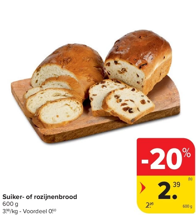 Suiker- of rozijnenbrood