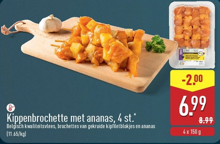Kippenbrochette met ananas, 4st.*