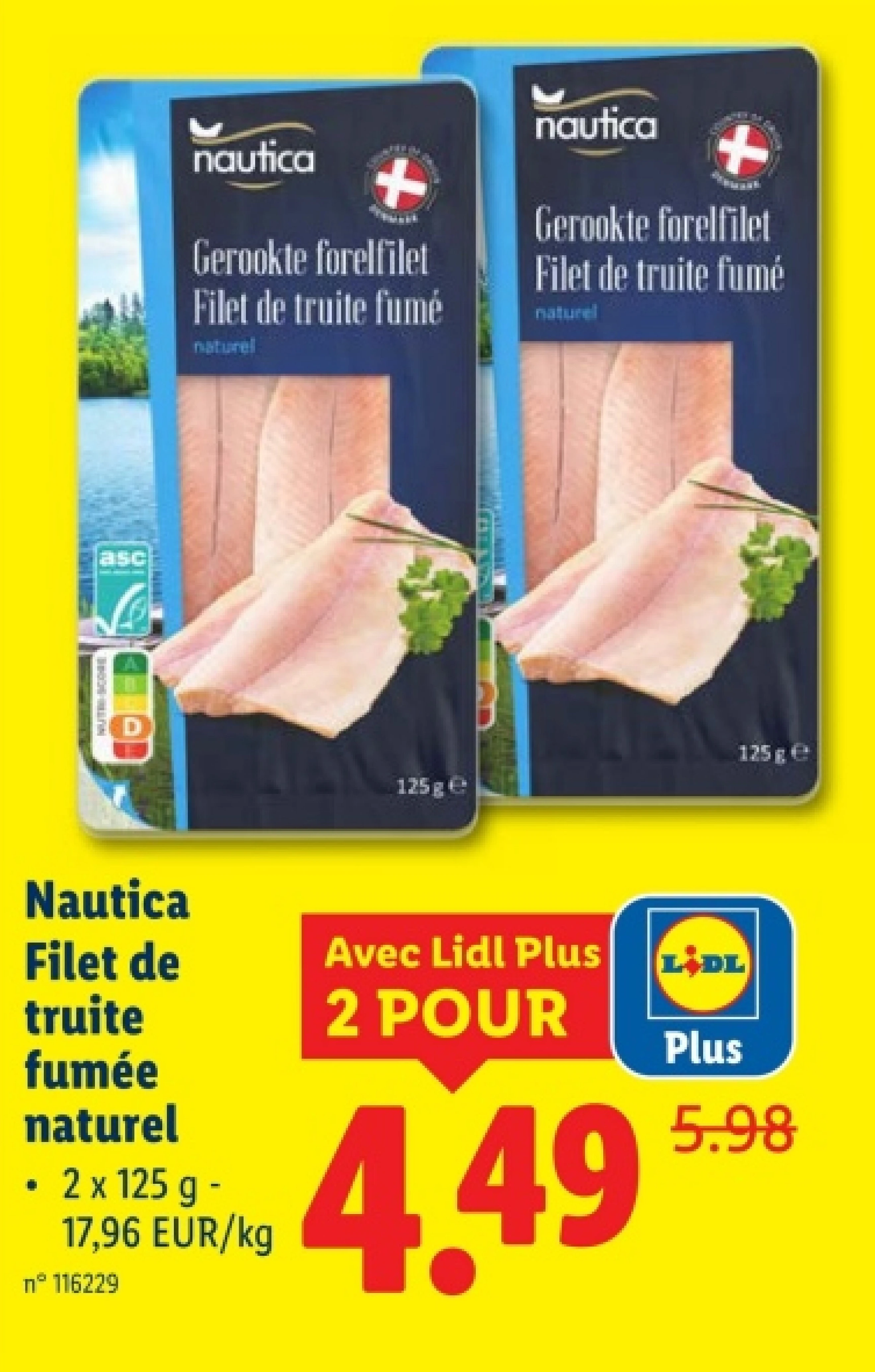 Filet de truite fumée naturel