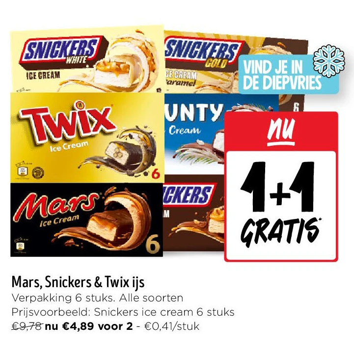 Mars, Snickers & Twix ijs