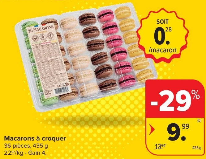 Macarons à croquer 36 pièces, 435 g