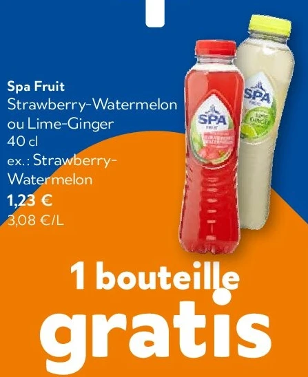 Spa Fruit Strawberry-Watermelon ou Lime-Ginger 40 cl