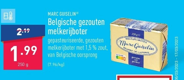 Belgische gezouten melkerijboter