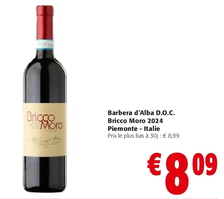 Barbera d’Alba D.O.C. Bricco Moro 2024 Piemonte - Italie
