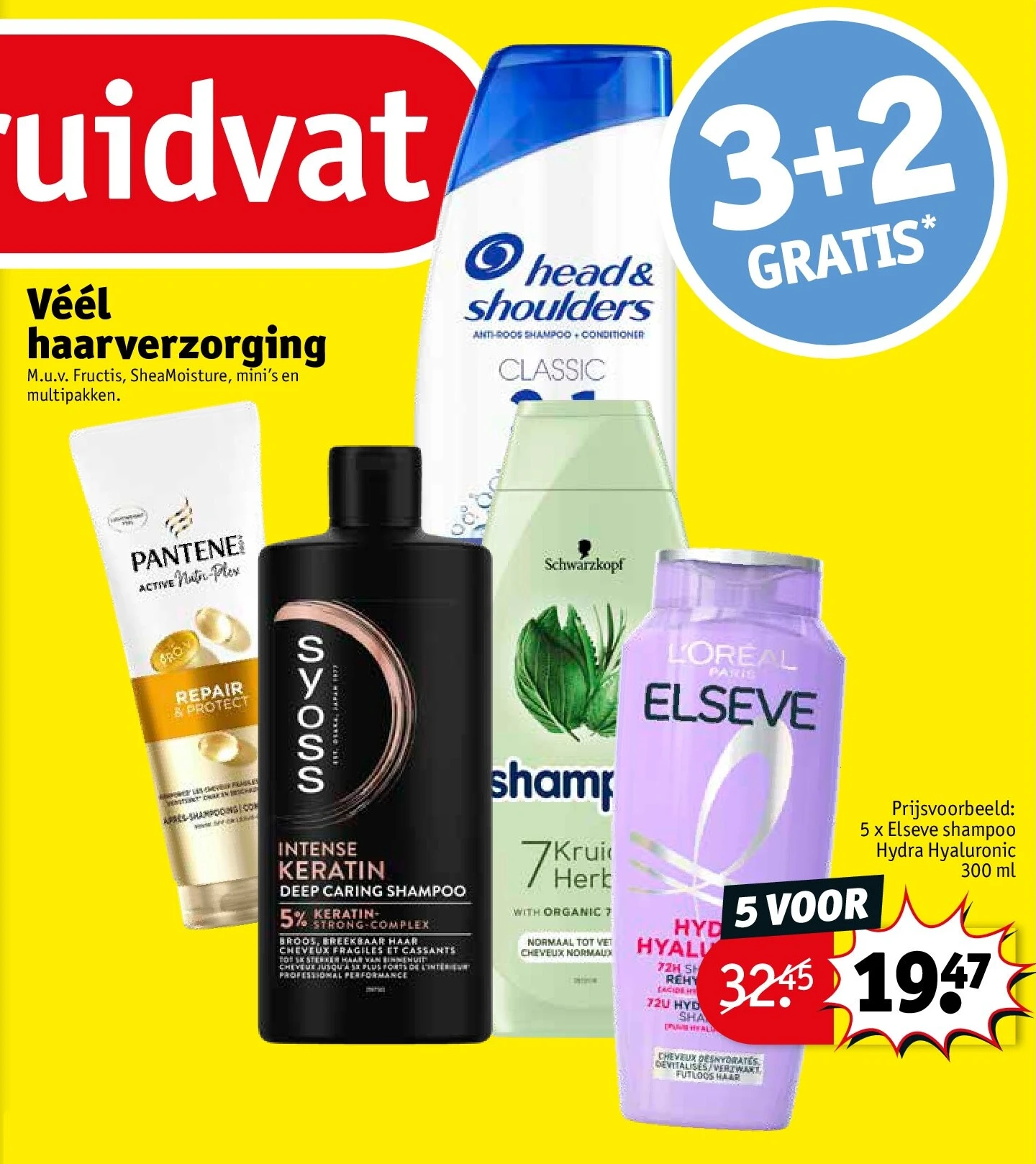 5 x Elseve shampoo Hydra Hyaluronic 300 ml