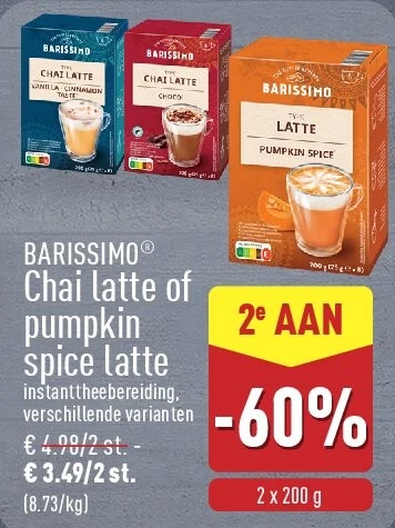 Chai latte of pumpkin spice latte