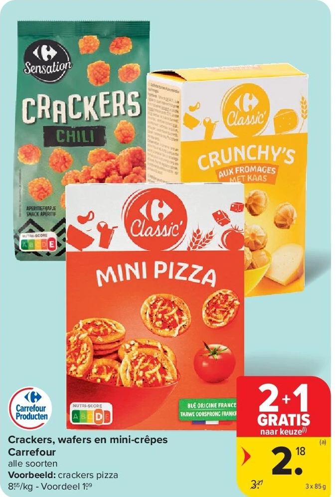 Crackers, wafers en mini-crêpes Carrefour