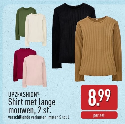 Shirt met lange mouwen, 2st.