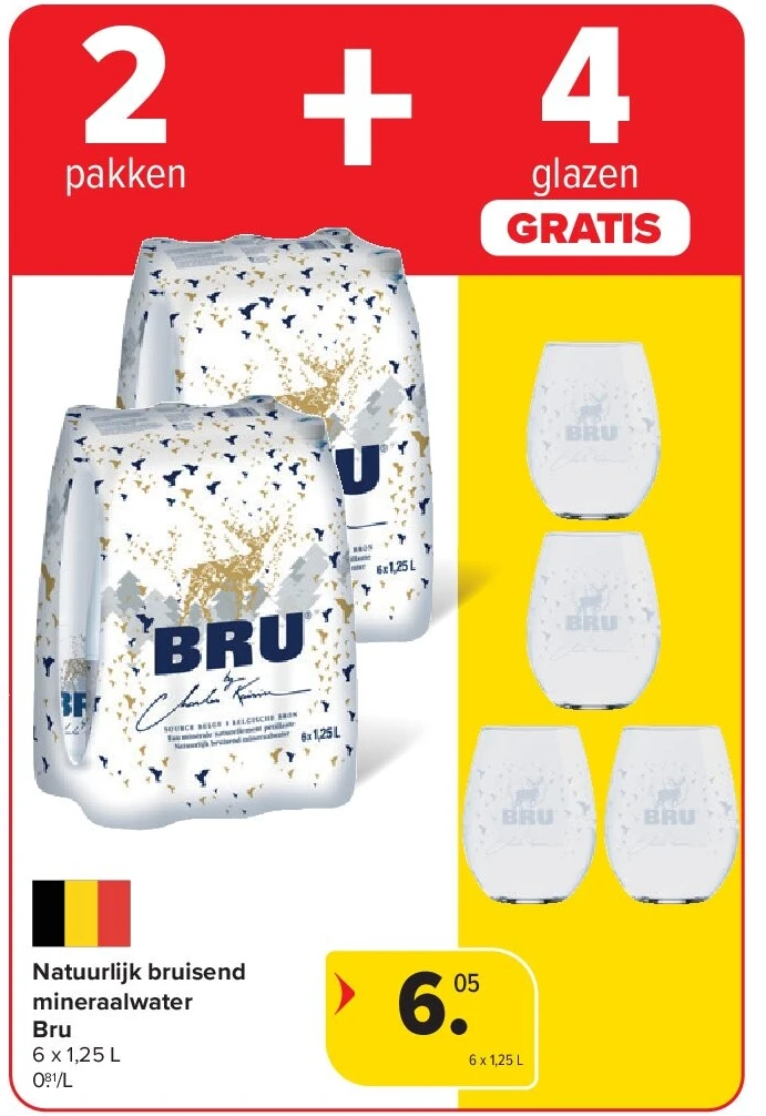 Natuurlijk bruisend mineraalwater Bru