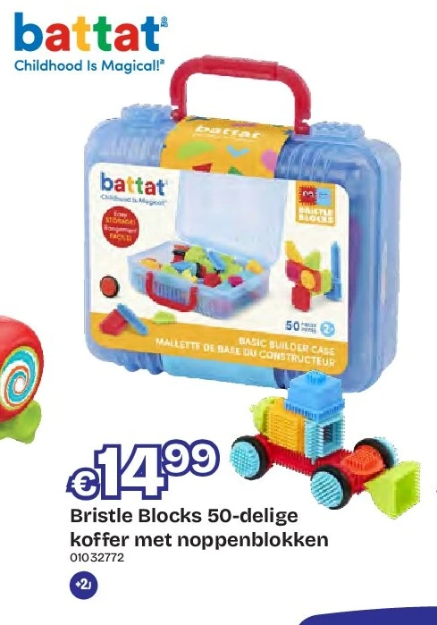 Bristle Blocks 50-delige koffer met noppenblokken