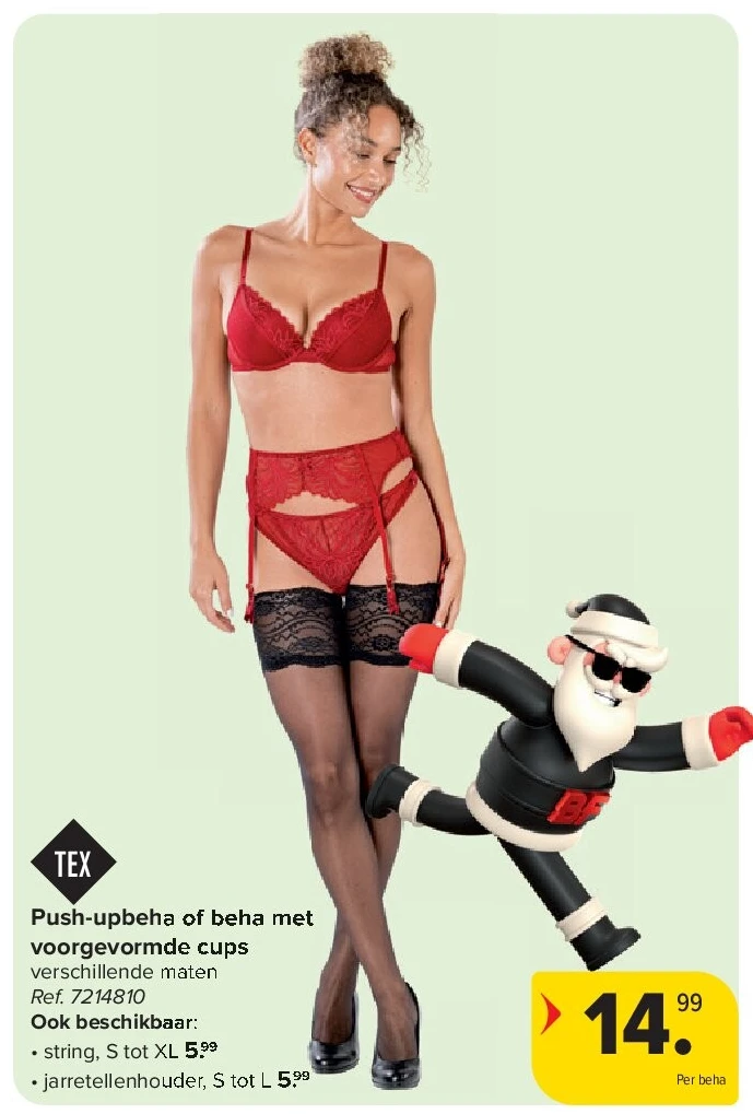 Push-upbeha of beha met voorgevormde cups