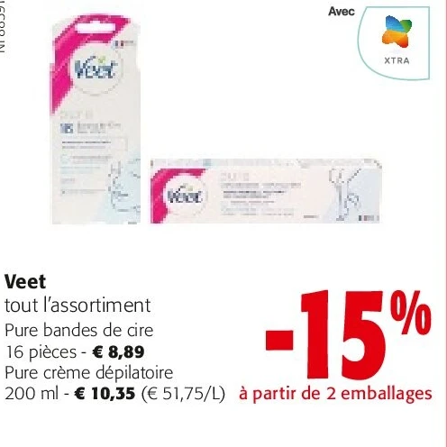 tout l’assortiment Pure bandes de cire 16 pièces
