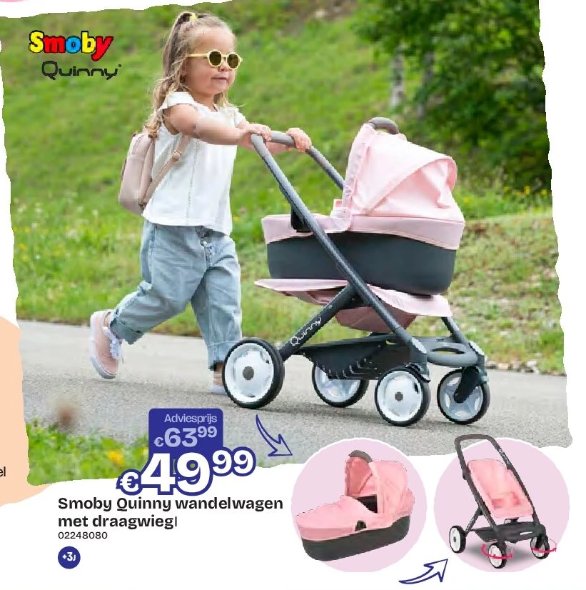 Smoby Quinny wandelwagen met draagwiegl