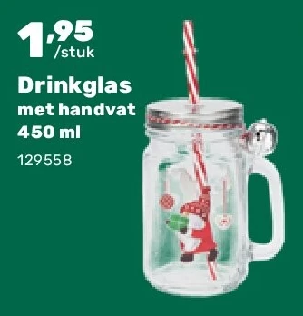 Drinkglas met handvat 450 ml