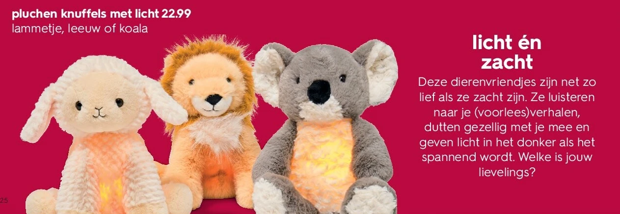 pluchen knuffels met licht