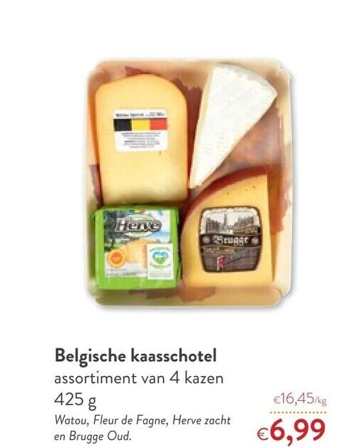 Belgische kaasschotel assortiment van 4 kazen 425g