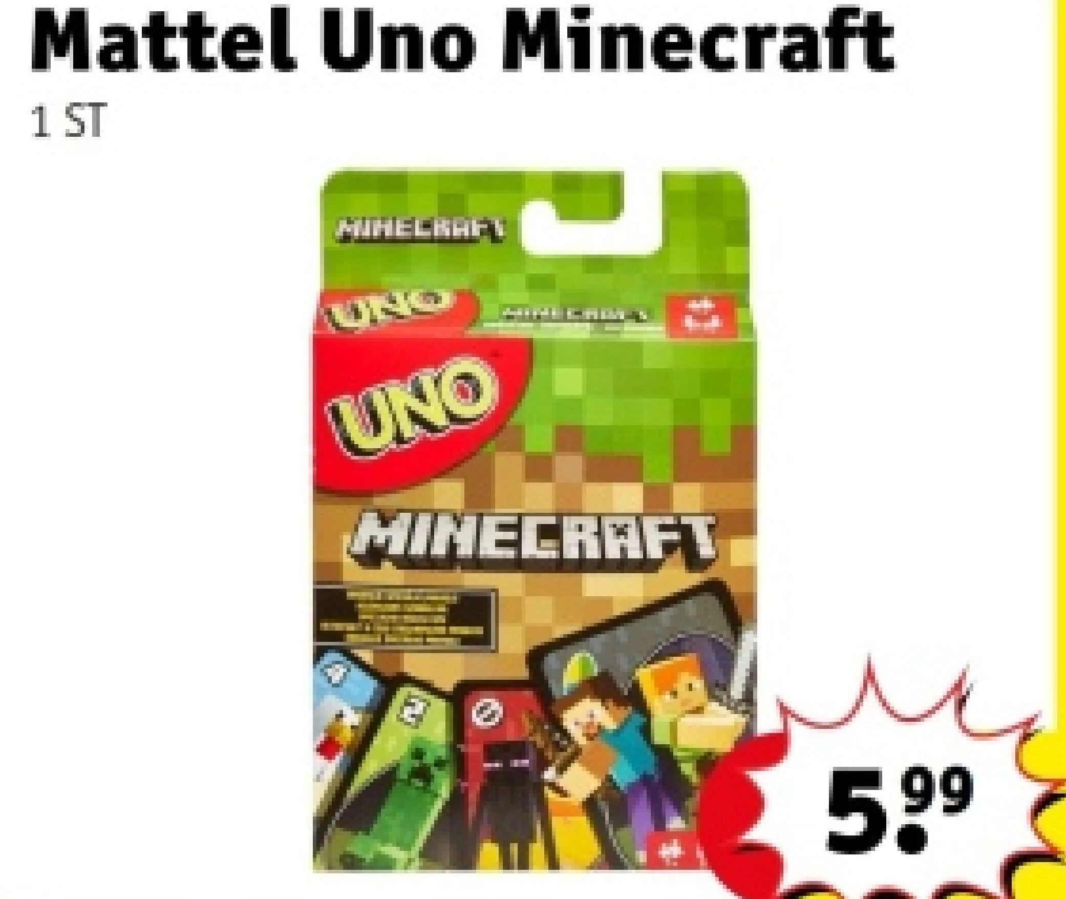 Mattel Uno Minecraft