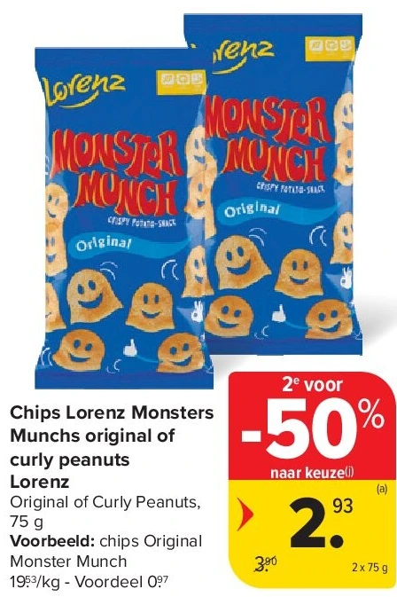 Chips Lorenz Monsters Munchs original of curly peanuts Lorenz