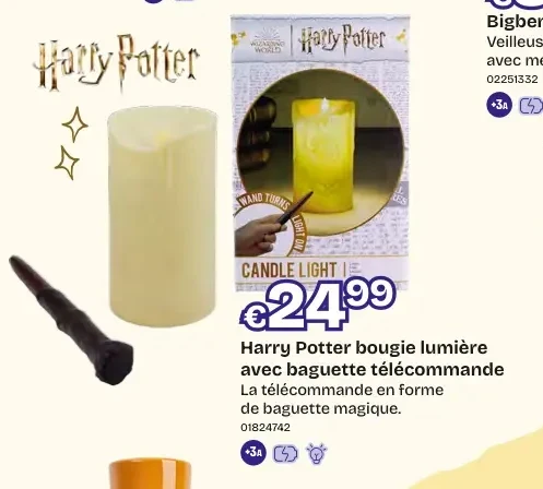 Harry Potter bougie lumière avec baguette télécommande