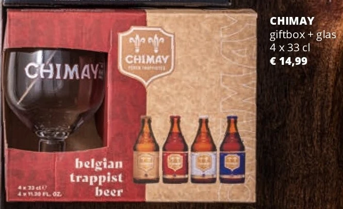 CHIMAY giftbox + glas 4 x 33 cl