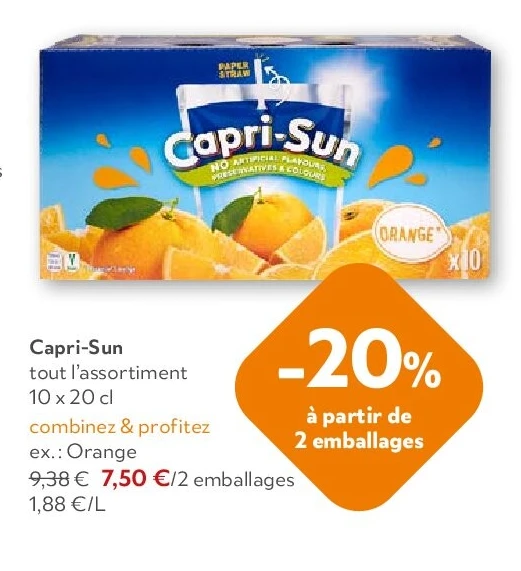 Capri-Sun tout l’assortiment 10 x 20 cl