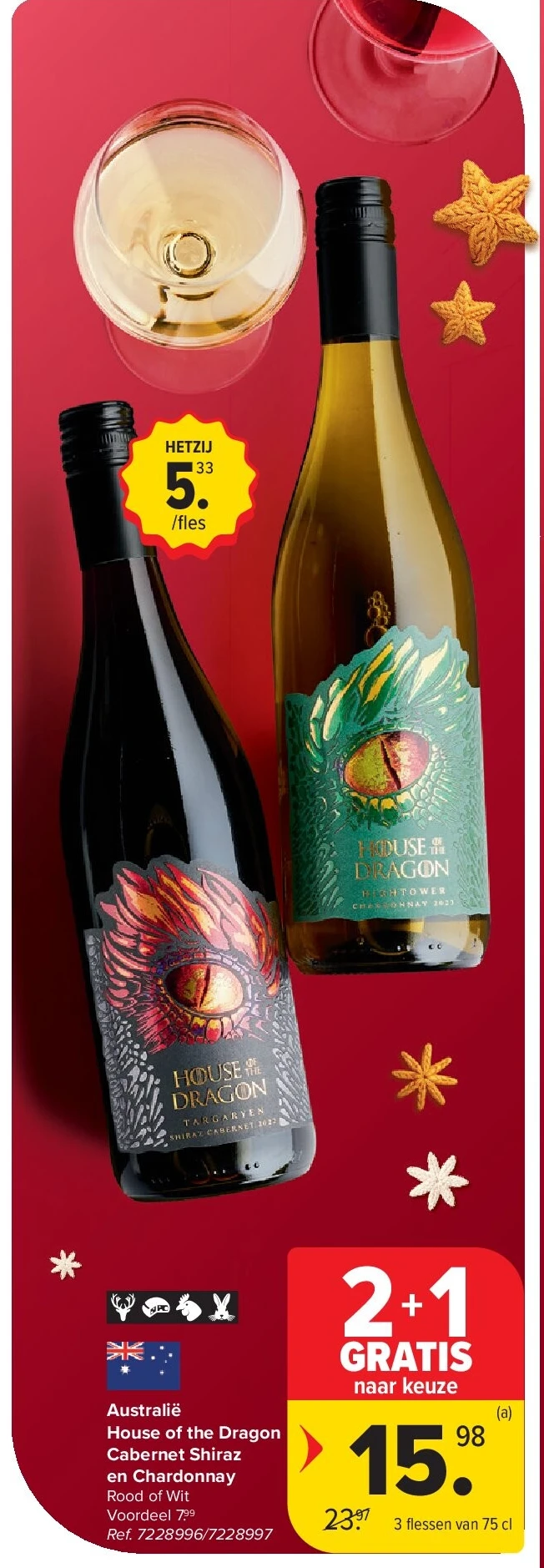 Australië House of the Dragon Cabernet Shiraz en Chardonnay