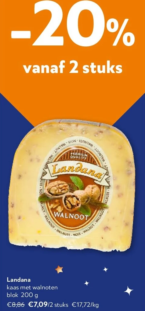 Landana kaas met walnoten blok 200 g