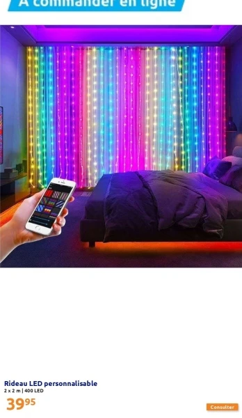 Rideau LED personnalisable