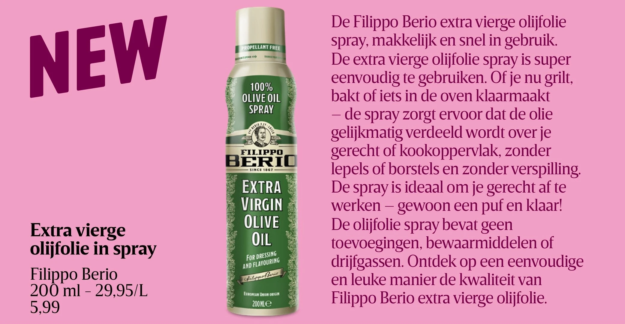 Extra vierge olijfolie in spray