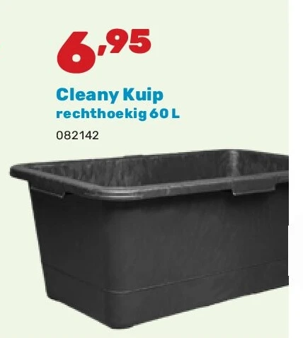 Cleany Kuip rechthoekig 60 L