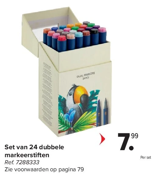 Set van 24 dubbele markeerstiften