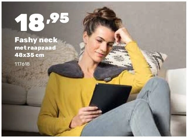 Fashy neck met raapzaad 48x35 cm