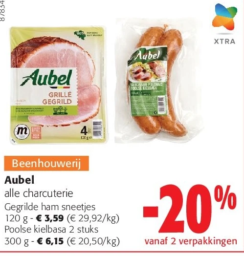 Aubel Gegrilde ham sneetjes 120 g