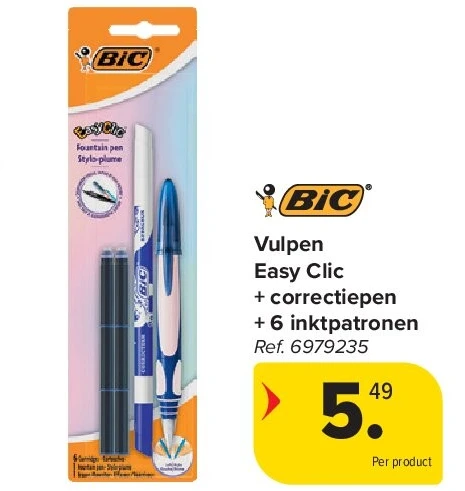 Vulpen Easy Clic + correctiepen + 6 inktpatronen