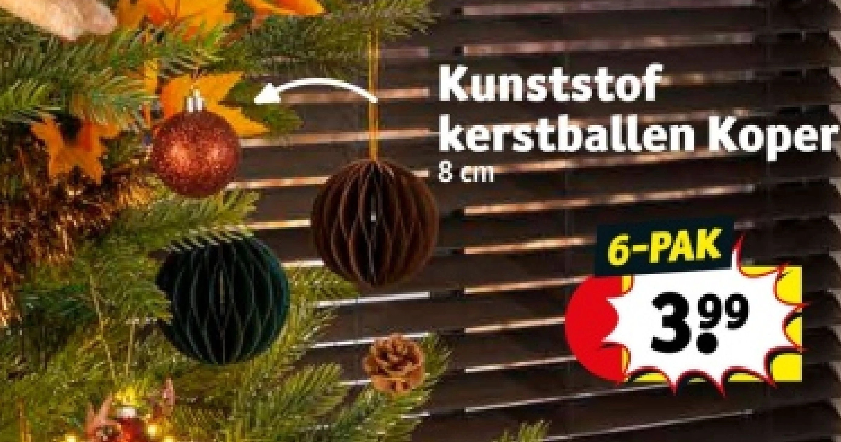 Kunststof kerstballen Koper