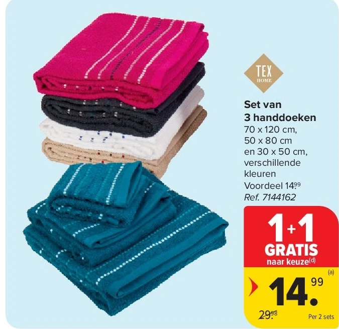 Set van 3 handdoeken