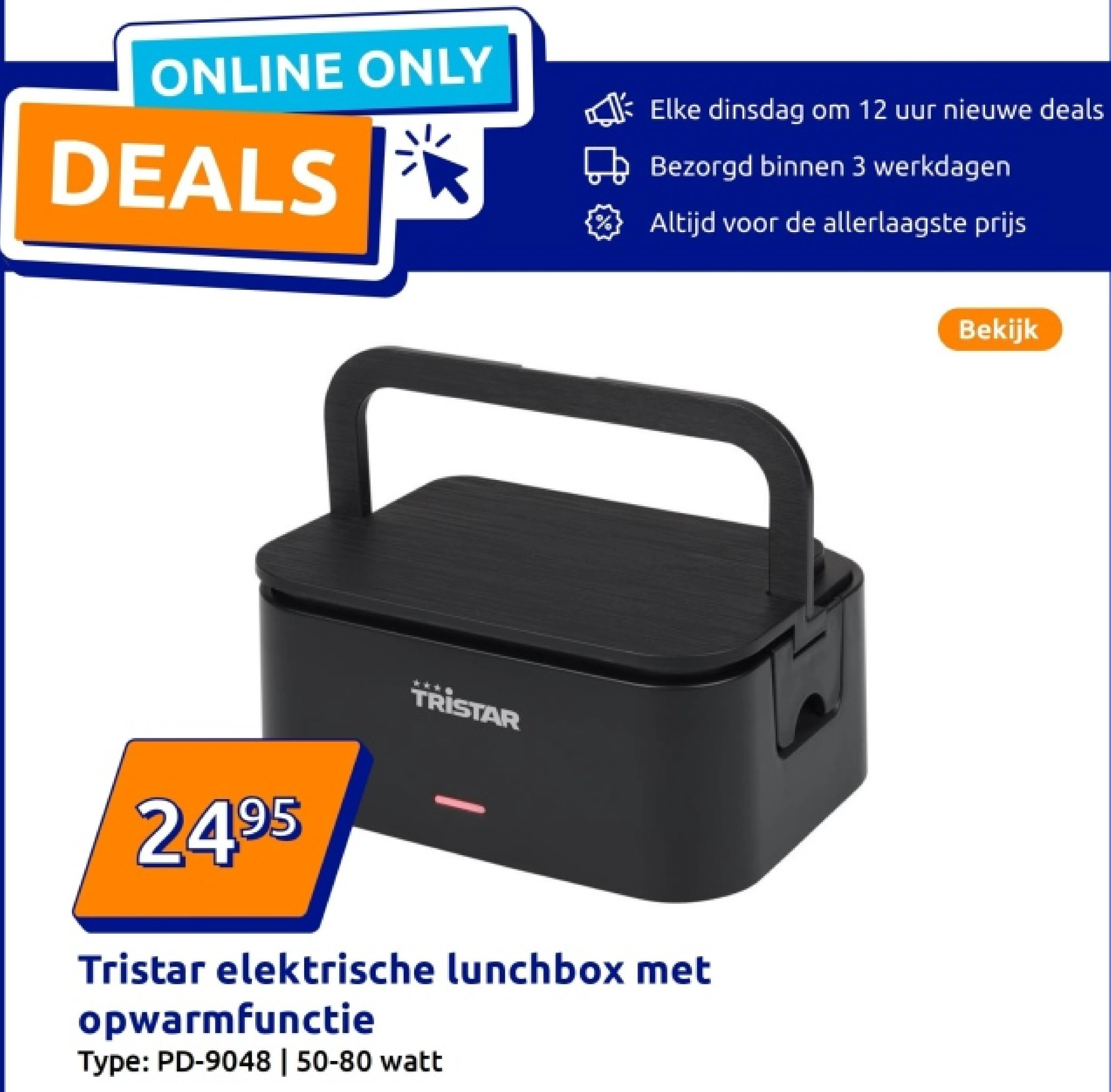 Tristar elektrische lunchbox met opwarmfunctie